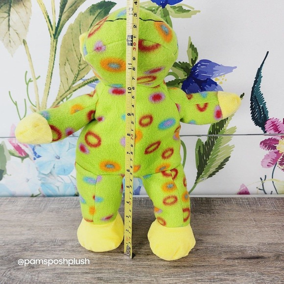 Kellytoy Hippo Hippopotamus 14" Plush Green Tye Dye Circles Stuffed Animal Green - Picture 4 of 7